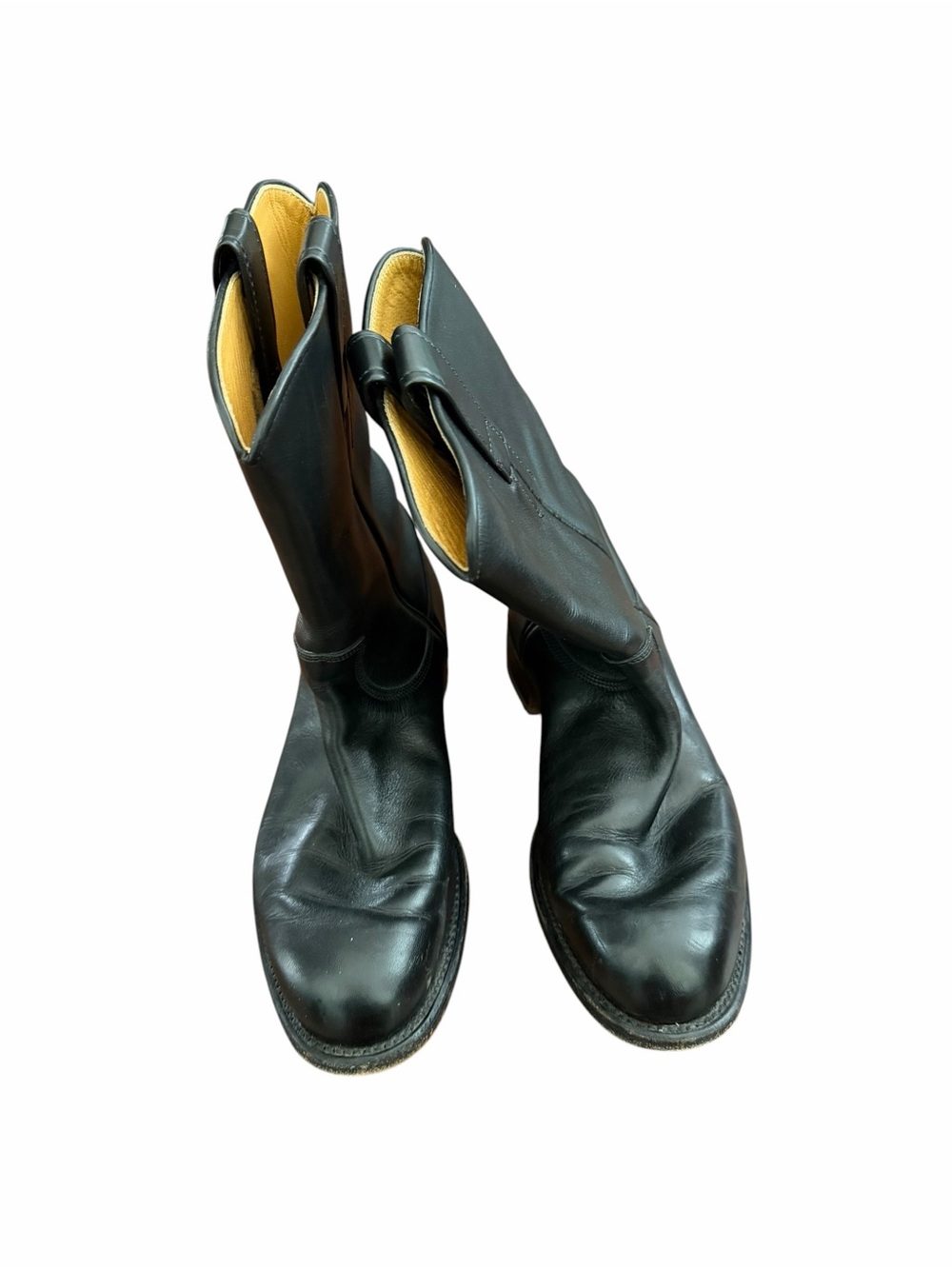 R.M. Williams Black Leather Riding Cowboy Boots Size 6.5 G Australia